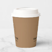 Minimaal ontwerp Lichtbruin Papercup met deksel Papieren Bekers (Links)