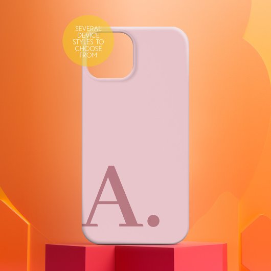 Minimaal ontwerp met groot monogram - Roos roze Case-Mate iPhone Case