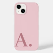 Minimaal ontwerp met groot monogram - Roos roze Case-Mate iPhone Case (Achterkant)
