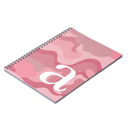 Minimaal Ontwerp met Reusachtige Moderne Monogram  Notitieboek (Linkerzijde)