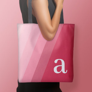 Minimaal ontwerp - Reusachtig Modern Monogram Roze Draagtas