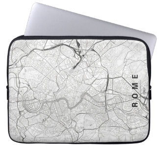 Minimaal ontwerp stadkaart Rome Italië Laptop Sleeve