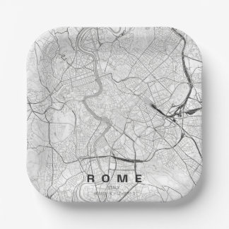 Minimaal ontwerp stadkaart Rome Italië Papieren Bordje