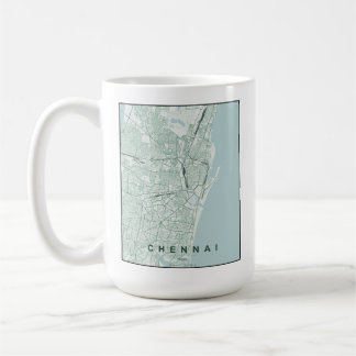 Minimaal ontwerp van stadsplattegrond van Chennai Koffiemok