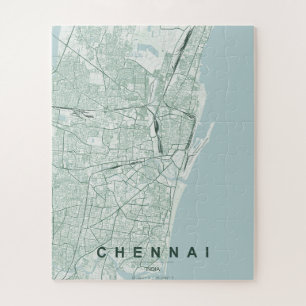 Minimaal ontwerp van stadsplattegrond van Chennai Legpuzzel