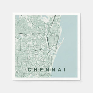 Minimaal ontwerp van stadsplattegrond van Chennai Servet