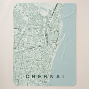 Minimaal ontwerp van stadsplattegrond van Chennai Sherpa Deken