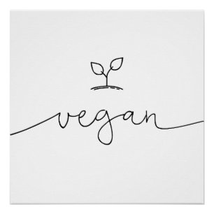 Minimaal op maat gesneden Vegan-achtergrondkleur Perfect Poster