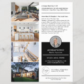 Minimaal open huis te koop marketing onroerend goe flyer (Achterkant)