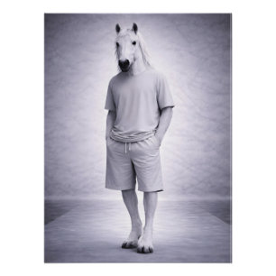 Minimaal paard in een casual modern outfit perfect poster