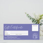 Minimaal paars blauw cadeaucertificaat logo (Staand voorkant)