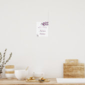 Minimaal Paarse berry Wedding Reception Welkom Poster (Keuken)