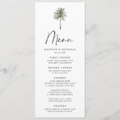 Minimaal Palm Bruiloftsmenu Save The Date (Voorkant)