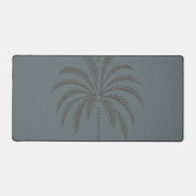 Minimaal Palmboompatroon Blauw Grijs Tropisch
