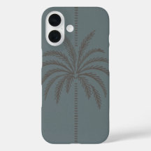 Minimaal palmboompatroon blauw grijs tropisch