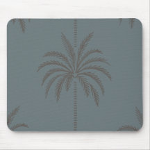 Minimaal Palmboompatroon Blauw Grijs Tropisch