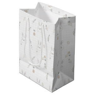 Minimaal Pasen Konijn Pastel Lente Patroon (2) Medium Cadeauzakje
