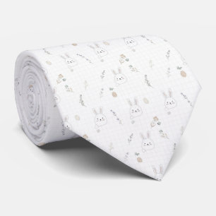 Minimaal Pasen Konijn Pastel Lente Patroon (2) Stropdas