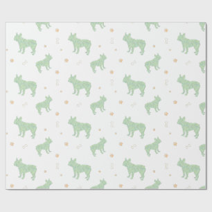 Minimaal pastelkleurig mintgroen Frans Bulldog cad Cadeaupapier