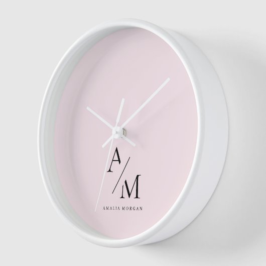 Minimaal pastelroze Initiaal & gepersonaliseerd (Hoek)