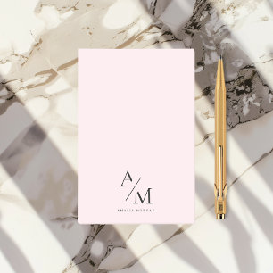 Minimaal pastelroze Initiaal & gepersonaliseerd Post-it® Notes