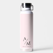 Minimaal pastelroze Initiaal & gepersonaliseerd Waterfles (Achterkant)