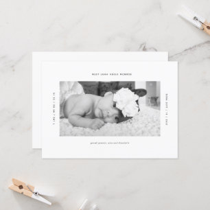 Minimaal perfecte aangepaste Baby-aankondiging Kaart
