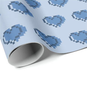 Minimaal Pixel Hartpatroon Cadeaupapier