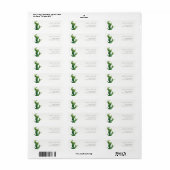 Minimaal Potted Cactus Green Foliage Address Etiket (Full Sheet)