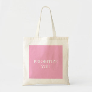 Minimaal Prioriteren Jij Citaat Stof Roze Roze Tote Bag