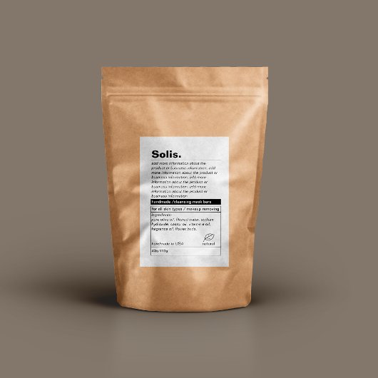 Minimaal productlabel voedselcontainer etiket