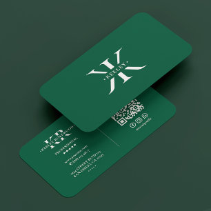 Minimaal professioneel monogram Logo K Hunter Gree Visitekaartje
