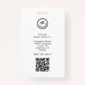 Minimaal Professioneel Personeel ID Foto Zwart Wit Badge (Achterkant)