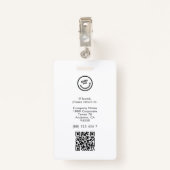 Minimaal Professioneel Personeel ID Foto Zwart Wit Badge (Achterkant met clip)