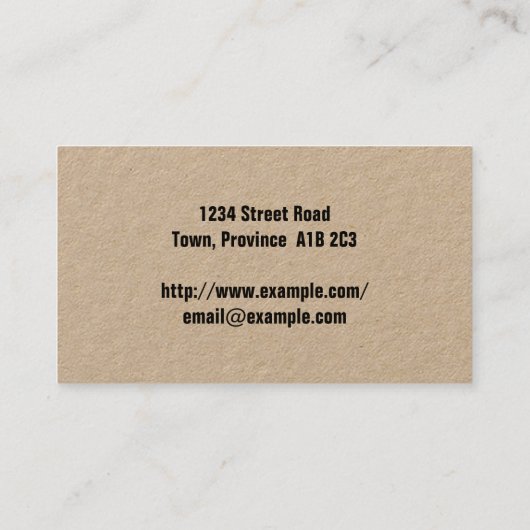 Minimaal professioneel Visitekaartje (Achterkant)