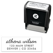 Minimaal Retour Adres Typografie Script Naam Zelfinktende Stempel (In situ)