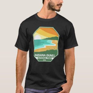 Minimaal retro Emblem in het Nationaal Park Indian T-shirt