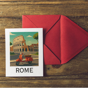 Minimaal Rome Italië Colosseum Vintage Reis Briefkaart