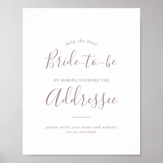 Minimaal Roos Gold-adres en envelopteken Poster (Voorkant)