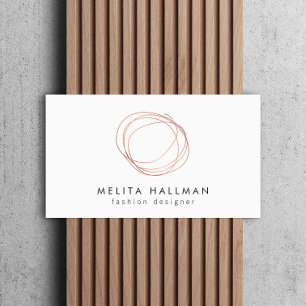Minimaal Roos Gold Designer Scribble Logo II Visitekaartje