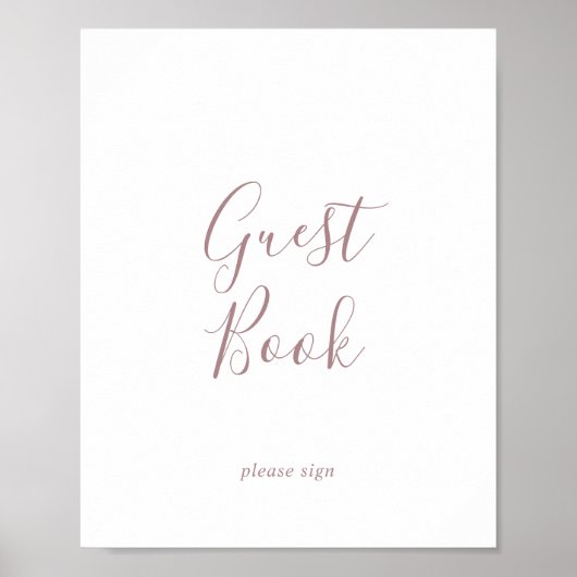 Minimaal Roos Gold Guest Book Sign Poster (Voorkant)