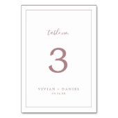 Minimaal Roos Gold Table Number Kaart (Achterkant)