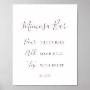Minimaal Roos Gold Vrijgezellenfeest Mimosa Bar-te Poster