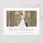 Minimaal Roos Goud met Kerstmis Hartelijk dank Feestdagenkaart (Voorkant)