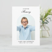 Minimaal rouwprogramma Elegante fotoherdenking Programma (Staand voorkant)