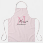 Minimaal Roze Gepersonaliseerd Girly Schort (Voorkant)