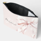 Minimaal roze monogram accessoire zakje etui (Open)