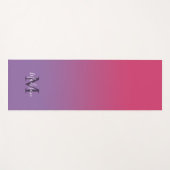 Minimaal roze Paarse verloopmonogram scriptnaam Yogamat (Voorkant (horizontaal))