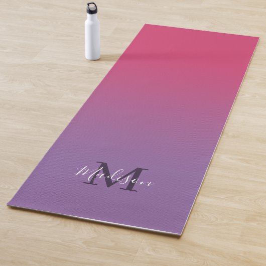 Minimaal roze Paarse verloopmonogram scriptnaam Yogamat (In situ)
