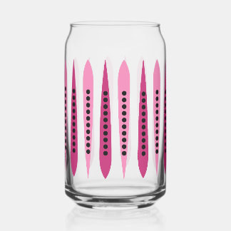 Minimaal roze retro geïnspireerd blikvorm glas